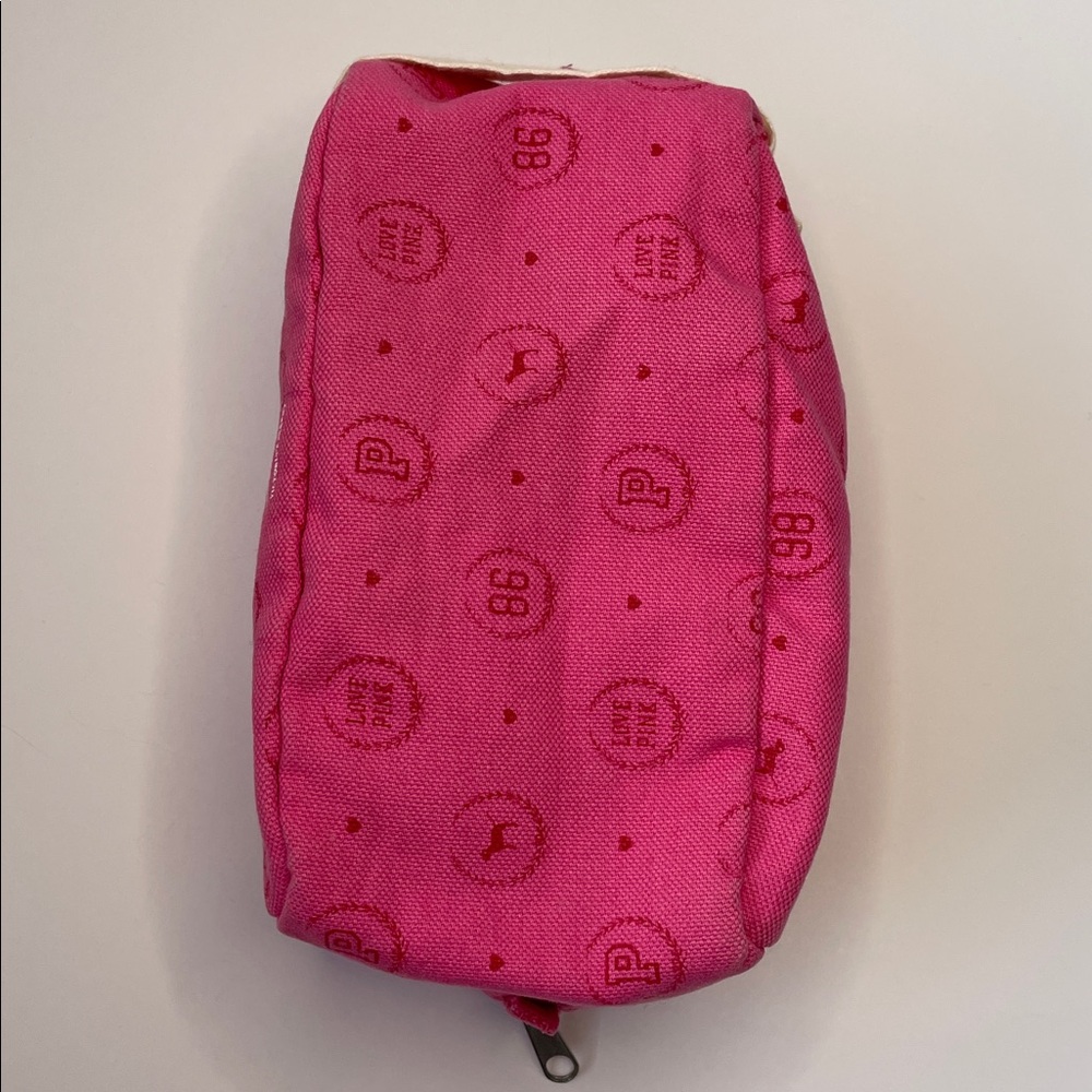 Vintage PINK Victoria's Secret Pink Crest Canvas Cosmetic Bag.  Y2K-era. - Picture 4 of 7